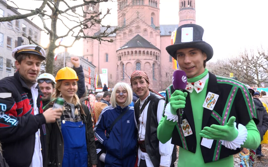 Reporterschalte zum Rosenmontagszug